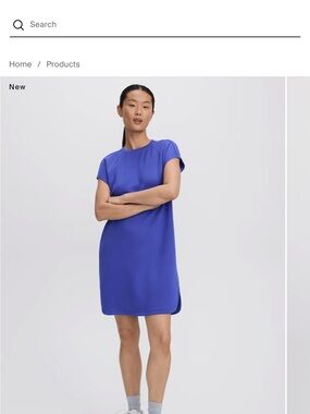 Women's Dark Blue Short Sleeve Midi Dress